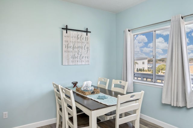 dining room with hardwood / wood-style floors