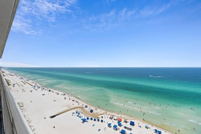 property view of water with a beach view