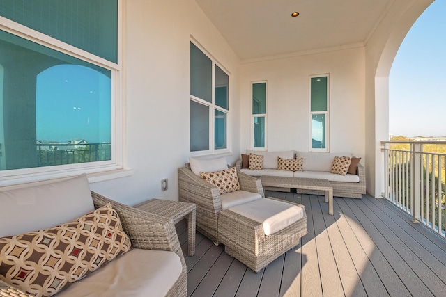 balcony featuring outdoor lounge area