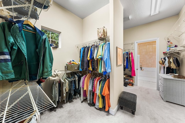 spacious closet with carpet flooring