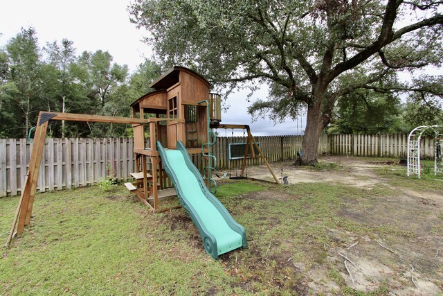 view of play area with a lawn