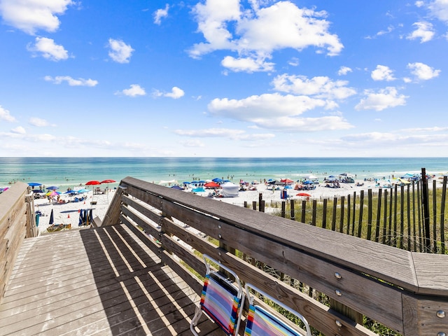 water view featuring a beach view