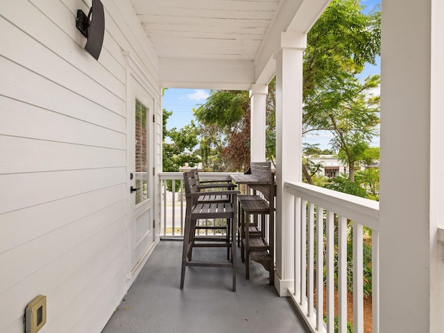 balcony with covered porch