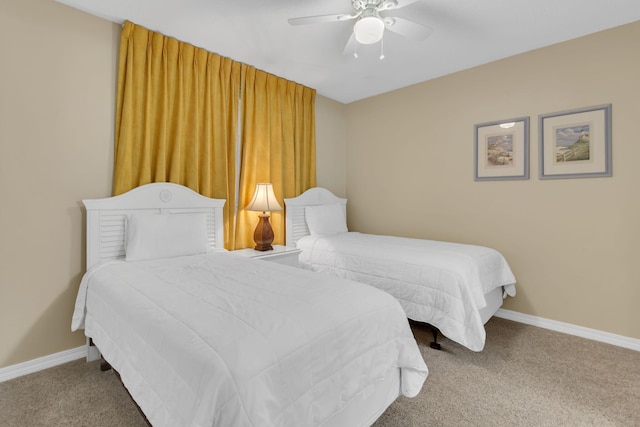 520 Santa Rosa Blvd Unit 301, Fort Walton Beach, FL 32548 - carpeted bedroom featuring baseboards and ceiling fan