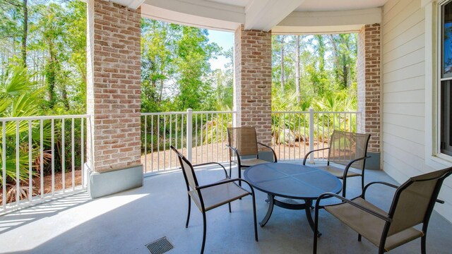 view of patio / terrace featuring a balcony