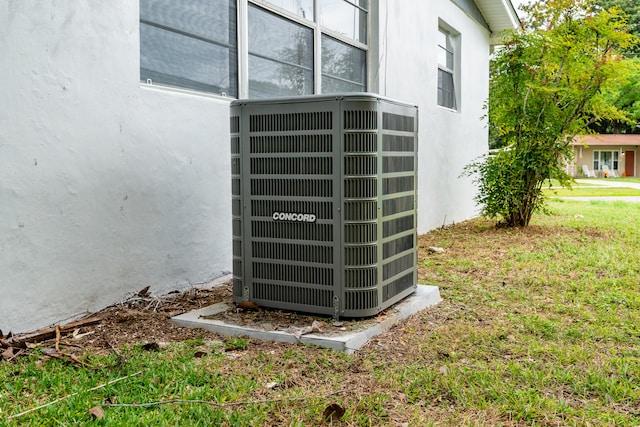 exterior details with central air condition unit