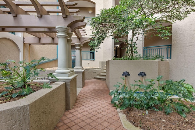 view of patio with a pergola