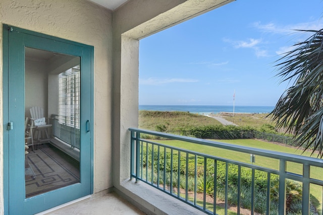 balcony with a water view