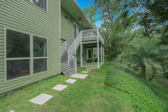 view of yard with a patio and a deck