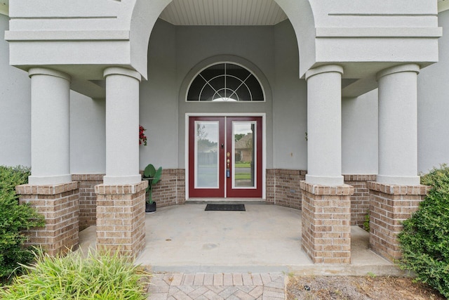 view of exterior entry with french doors