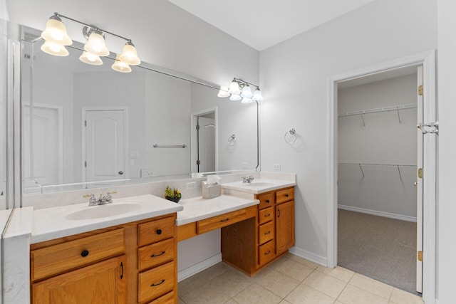 bathroom featuring vanity and tile patterned floors