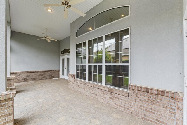 view of patio / terrace featuring ceiling fan