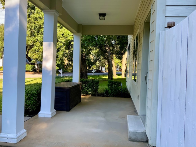 view of patio / terrace featuring covered porch