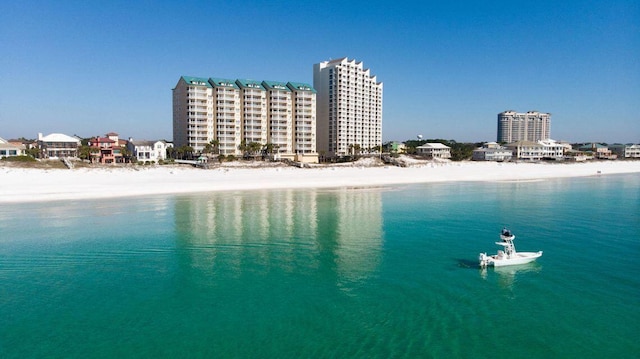 water view featuring a beach view