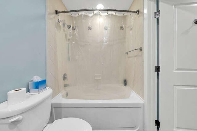 full bathroom with toilet and  shower combination