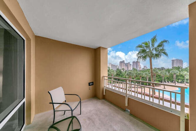 balcony with a city view
