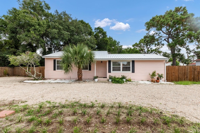 view of single story home