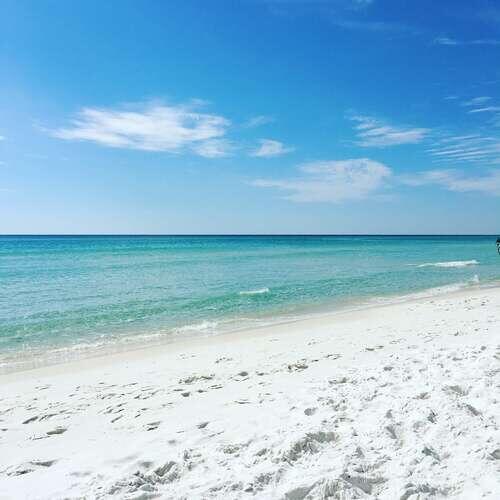 property view of water featuring a view of the beach