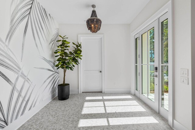 interior space with french doors