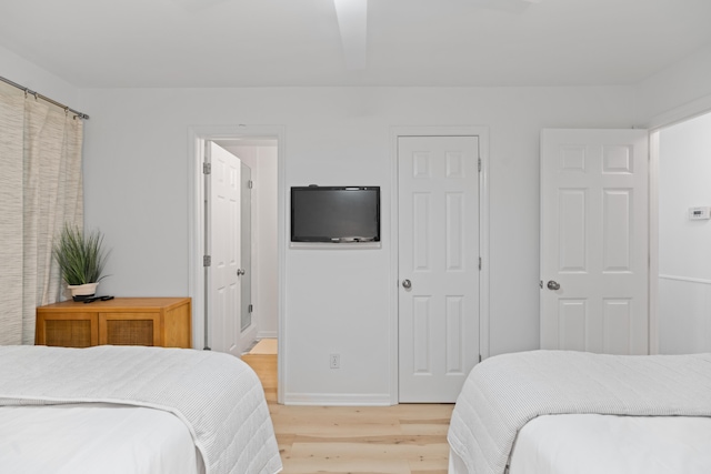 bedroom featuring hardwood / wood-style flooring