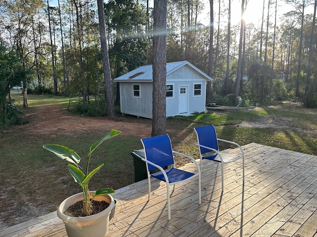 view of patio / terrace featuring an outbuilding