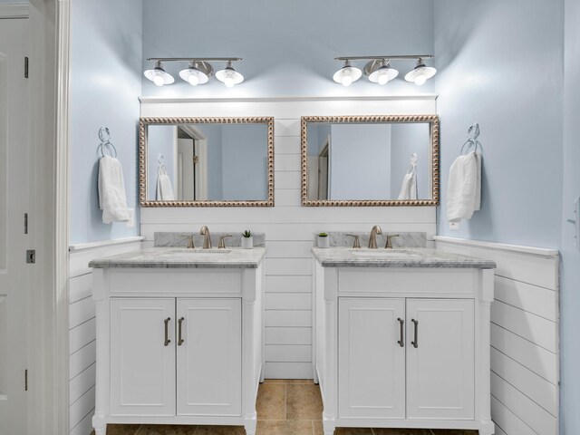 bathroom featuring vanity and tile patterned floors