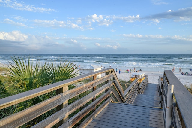 property view of water with a beach view