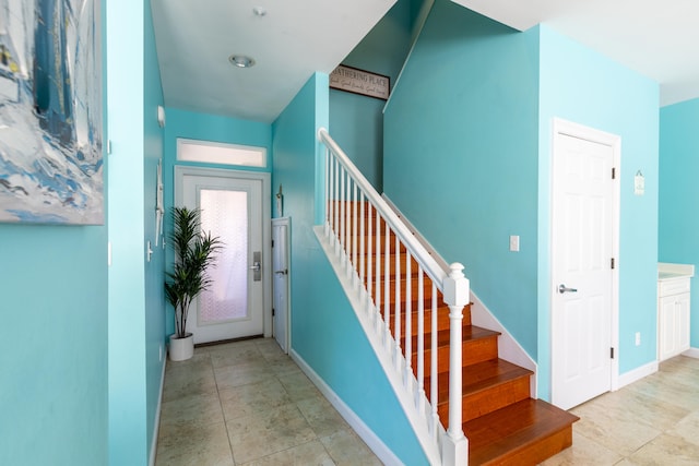 view of tiled foyer