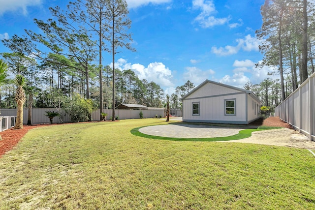 view of yard with a patio area