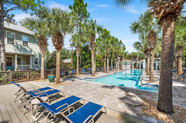 view of pool with a patio area