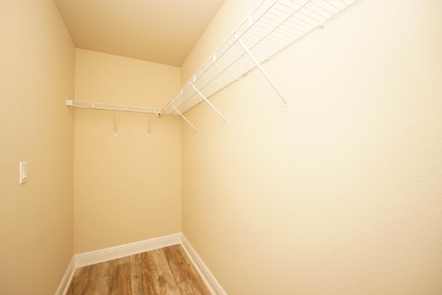 spacious closet with hardwood / wood-style flooring