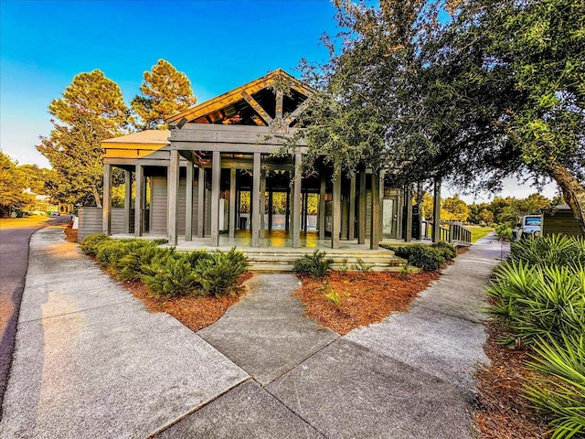 exterior space featuring covered porch