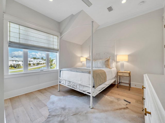 218 White Cottage Rd, Santa Rosa Beach, FL 32459 - bedroom with wood finished floors, baseboards, visible vents, and recessed lighting