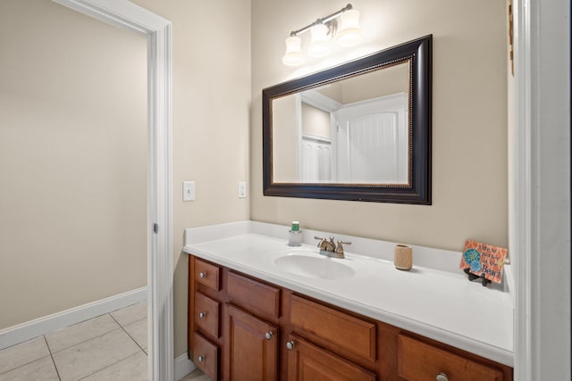 bathroom featuring vanity and tile patterned floors