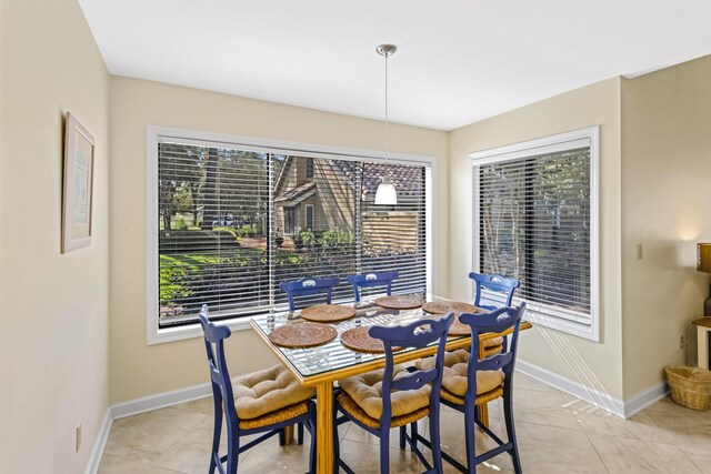 view of tiled dining area