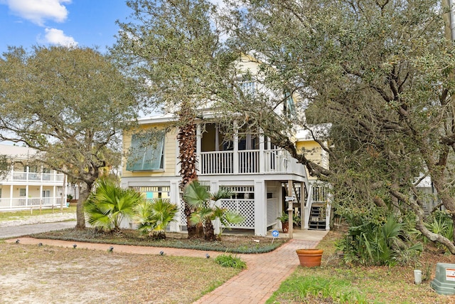 view of raised beach house