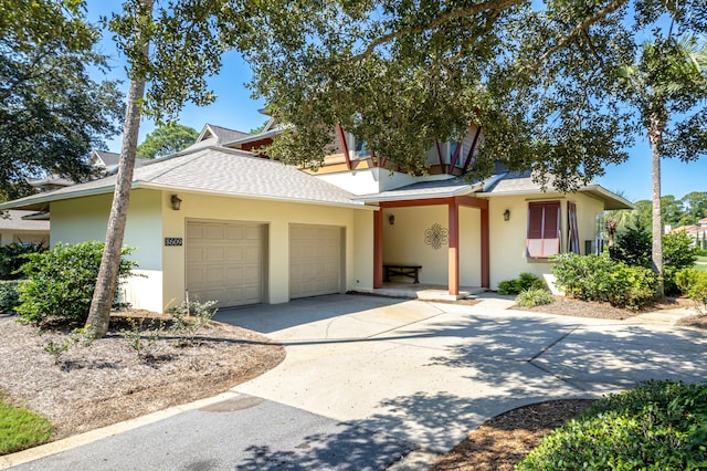 view of front of property featuring a garage