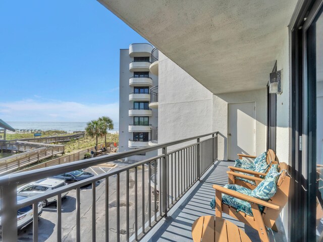 balcony with a water view