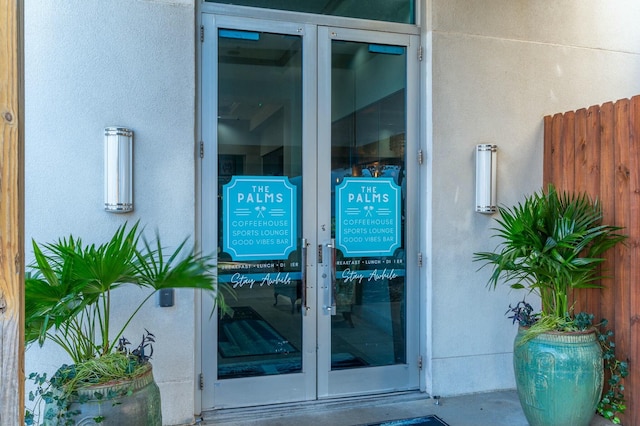 entrance to property with french doors