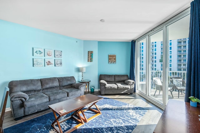 living room featuring hardwood / wood-style floors