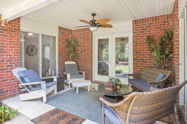 view of patio / terrace with ceiling fan