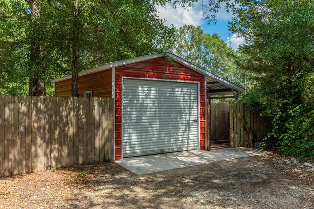 view of garage