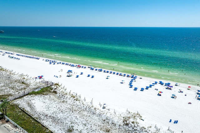 1150 Santa Rosa Blvd Unit 110, Fort Walton Beach, FL 32548 - drone / aerial view featuring a water view and a view of the beach