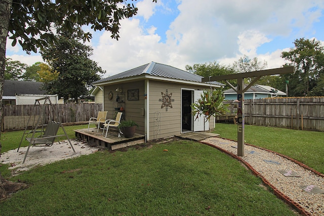 exterior space with a lawn