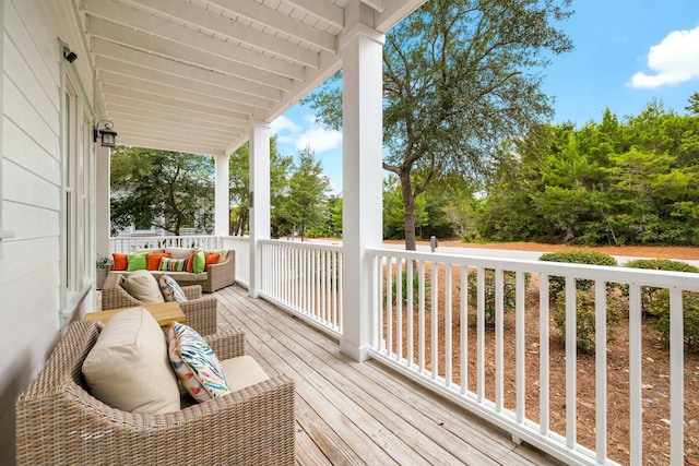 deck with a porch