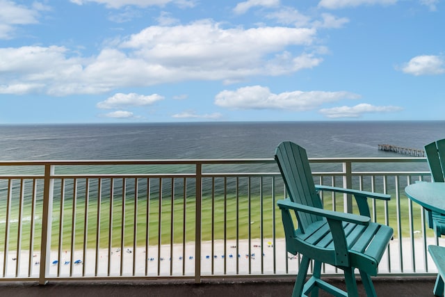 balcony with a water view