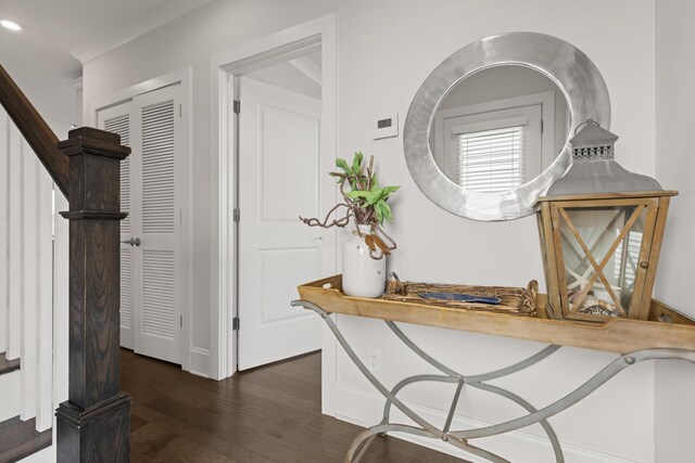 interior space with hardwood / wood-style floors