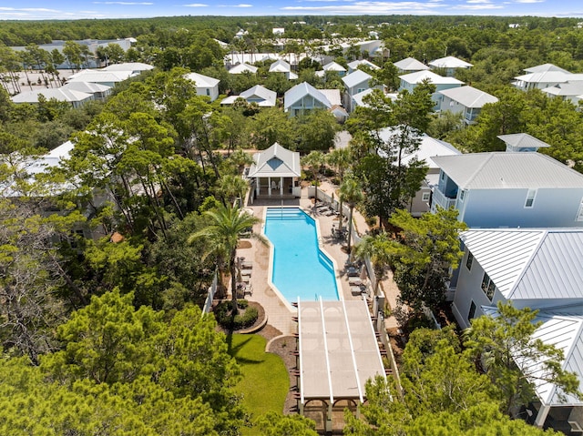 47 Trail Ln, Santa Rosa Beach, FL 32459 - aerial view of residential area with a pool