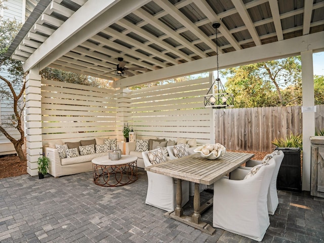 47 Trail Ln, Santa Rosa Beach, FL 32459 - view of patio / terrace featuring a ceiling fan and an outdoor hangout area