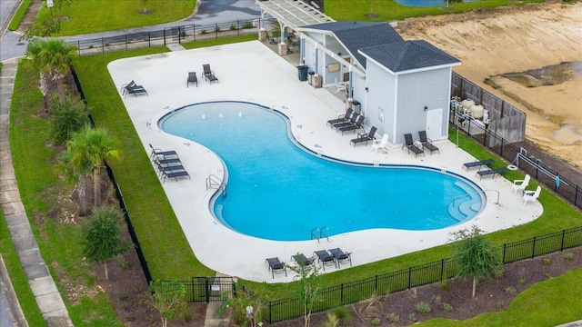 view of pool featuring a patio area